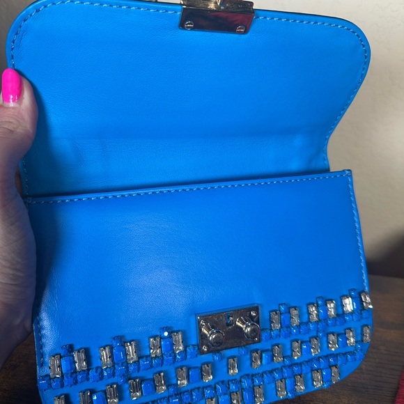 RARE Authentic Valentino Garavani Blue Crystal Rockstud Crossbody Bag - Picture 12 of 13